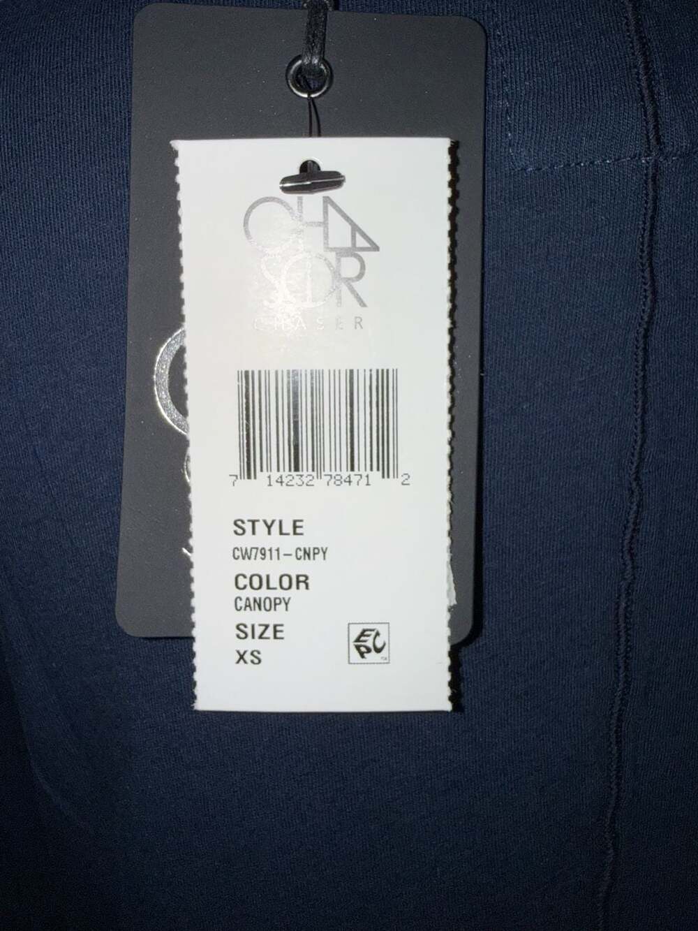 Chaser Canopy Navy Long Sleeve Crew Neck Tee Women’s XS NWT - Picture 3 of 5